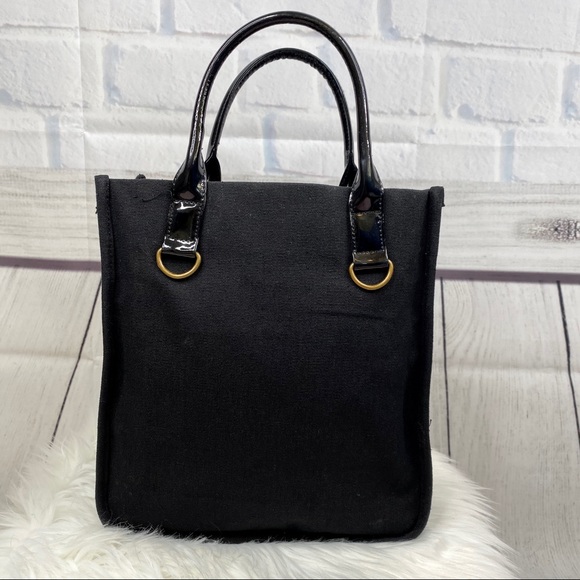 N E I M A N M A R C U S : Black Canvas Tote Bag - Picture 4 of 5